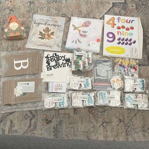 🆕 17 items assorted baby shower, home decor, fall decor, decals, stickers